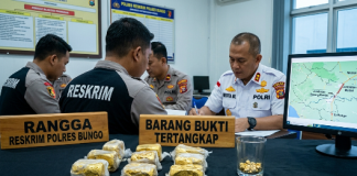 Polres Bungo Amankan 2,3 Kilogram Emas Hasil PETI Diduga Milik Oknum Kades di Merangin
